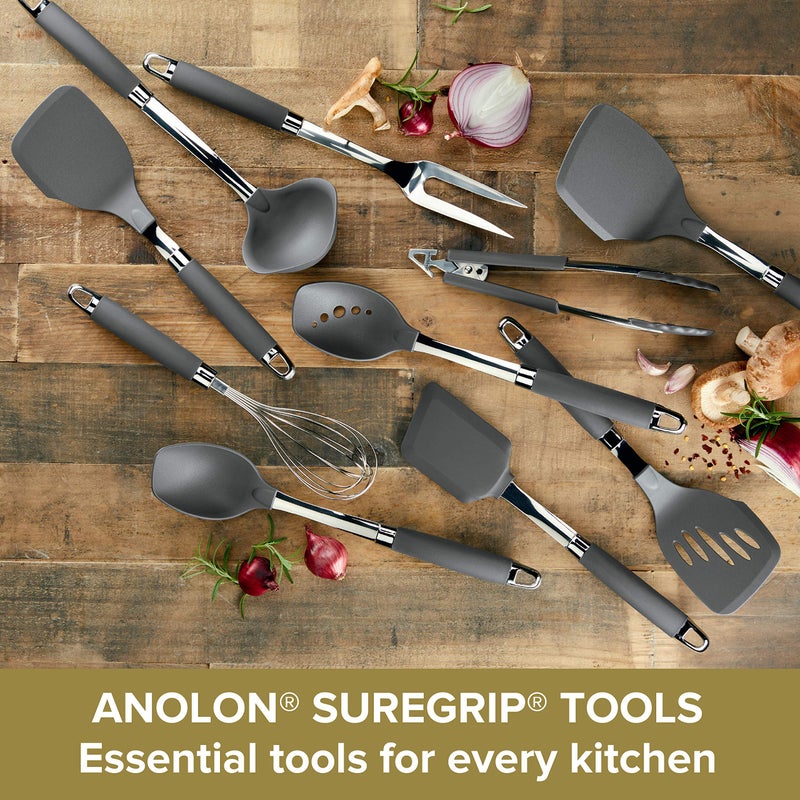 Anolon 10-Piece Nylon Mixed Tool Set, Graphite - Image 2